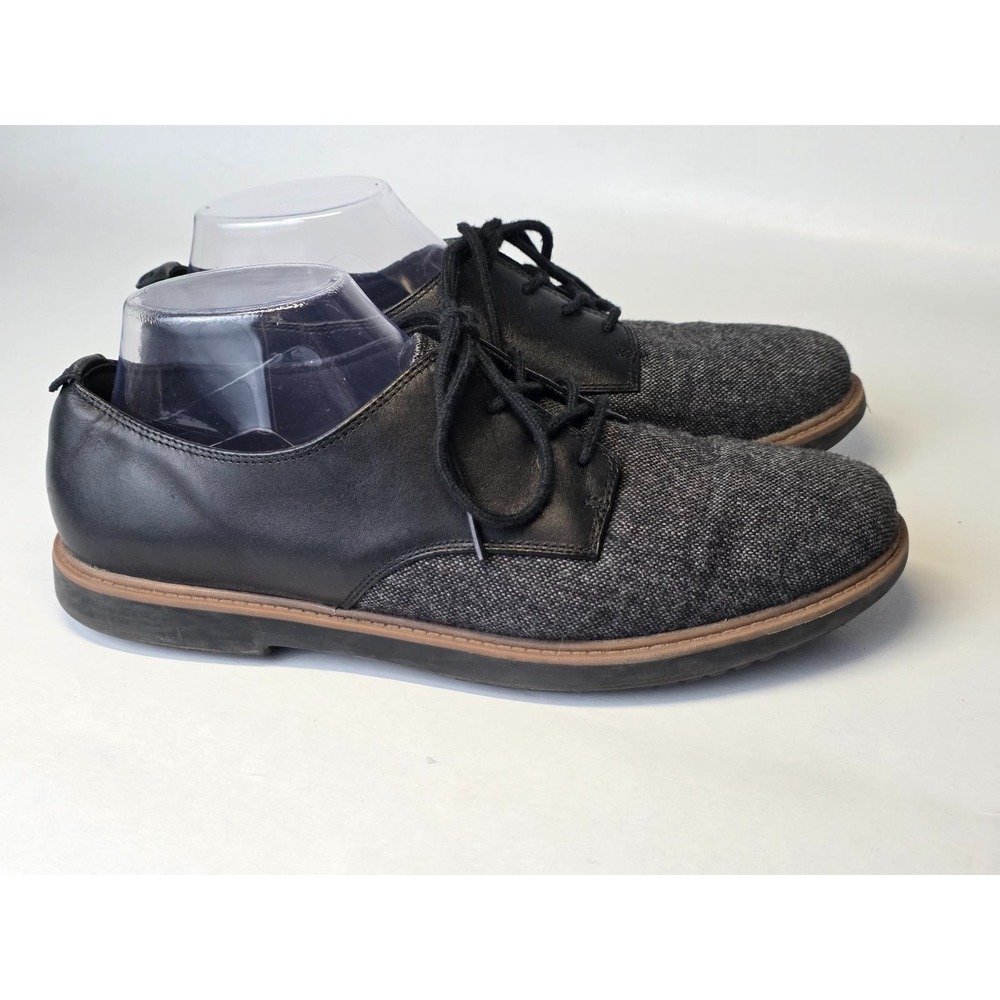 Clarks Collection Oxford Women's Shoes Size 10 M EU 41 Gray Black Leather Fabric